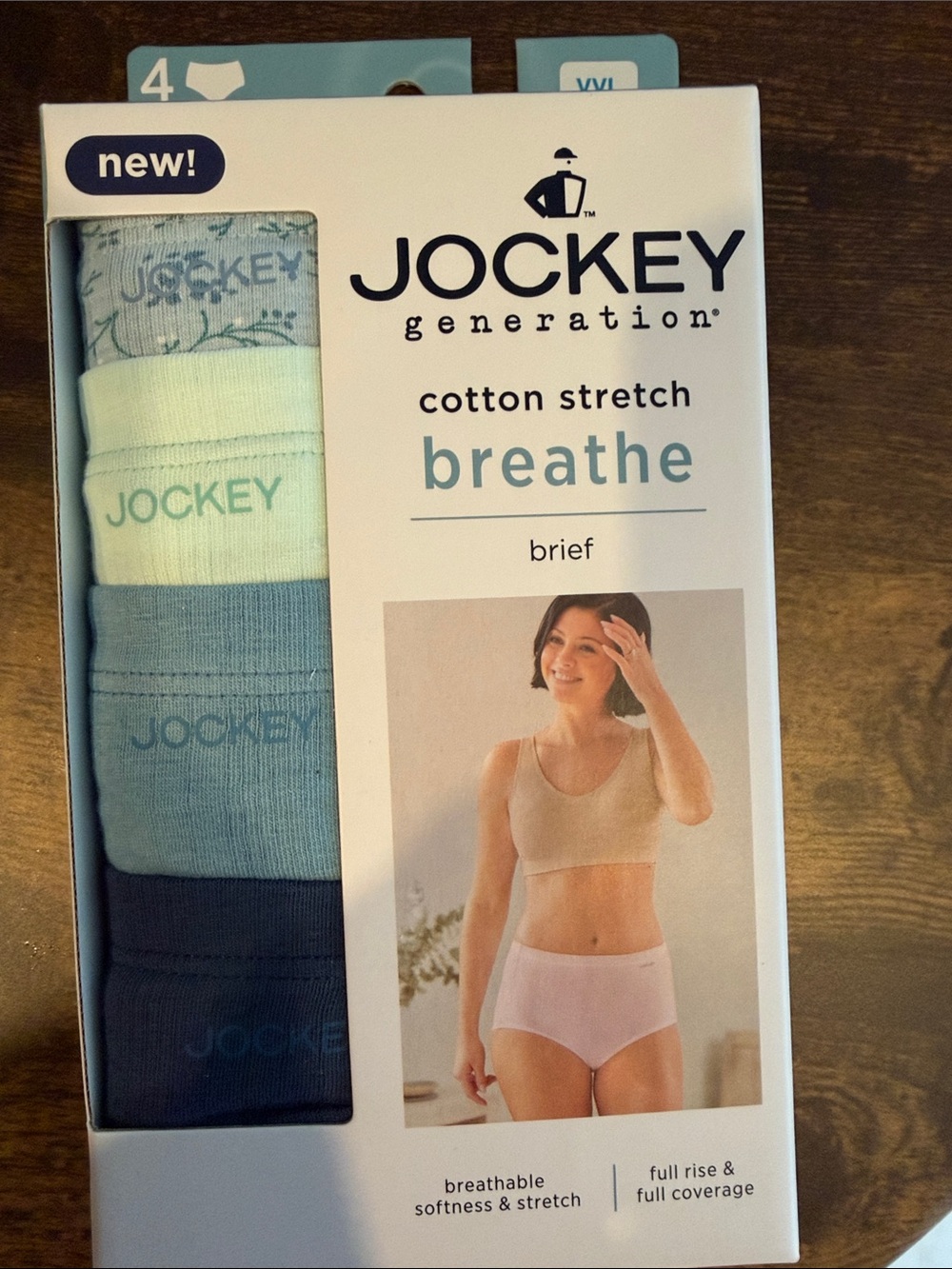 Jockey Cotton Stretch Breathe Briefs - Light Blue & Navy Mix